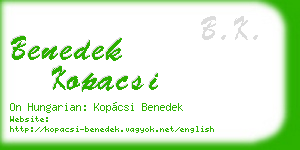 benedek kopacsi business card