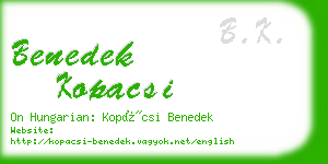 benedek kopacsi business card